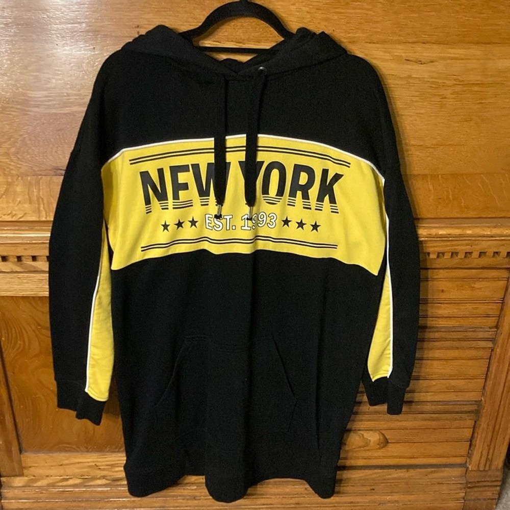 H&M Divided Y2K Streetwear New York Est 1993 Graphic Hoodie Sweatshirt Sz 10